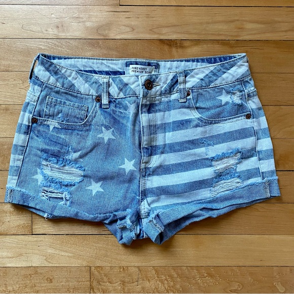 F21 4th of July Denim Shorts - Picture 1 of 4
